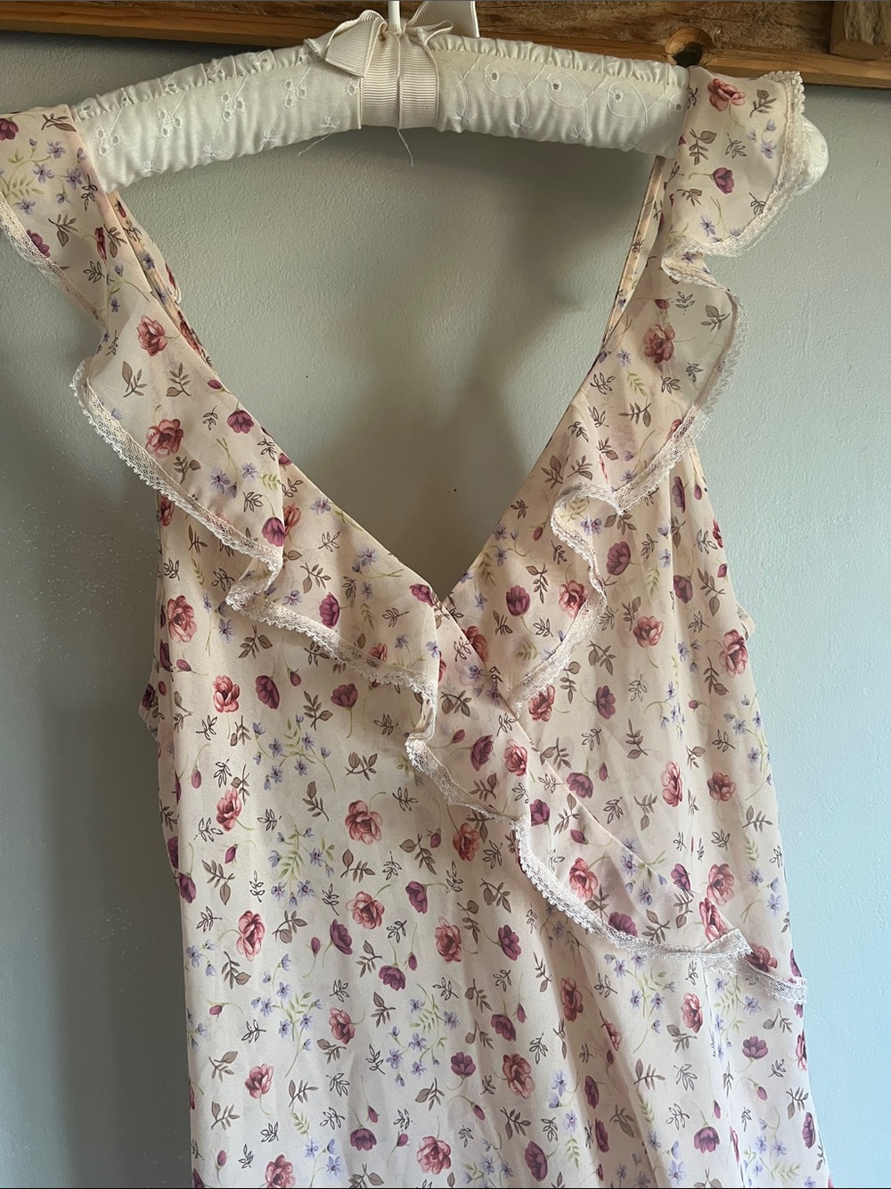 Shear Ruffle Slip Nightgown *vintage